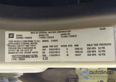 2008 Chevrolet Colorado Lt из США, поврежденный, VIN 1GCCS339588216295